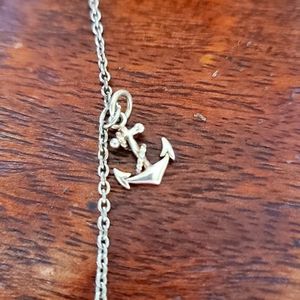 PURA VIDA Ocean Wave Silvertone Adjustable Necklace Personalized with Anchor